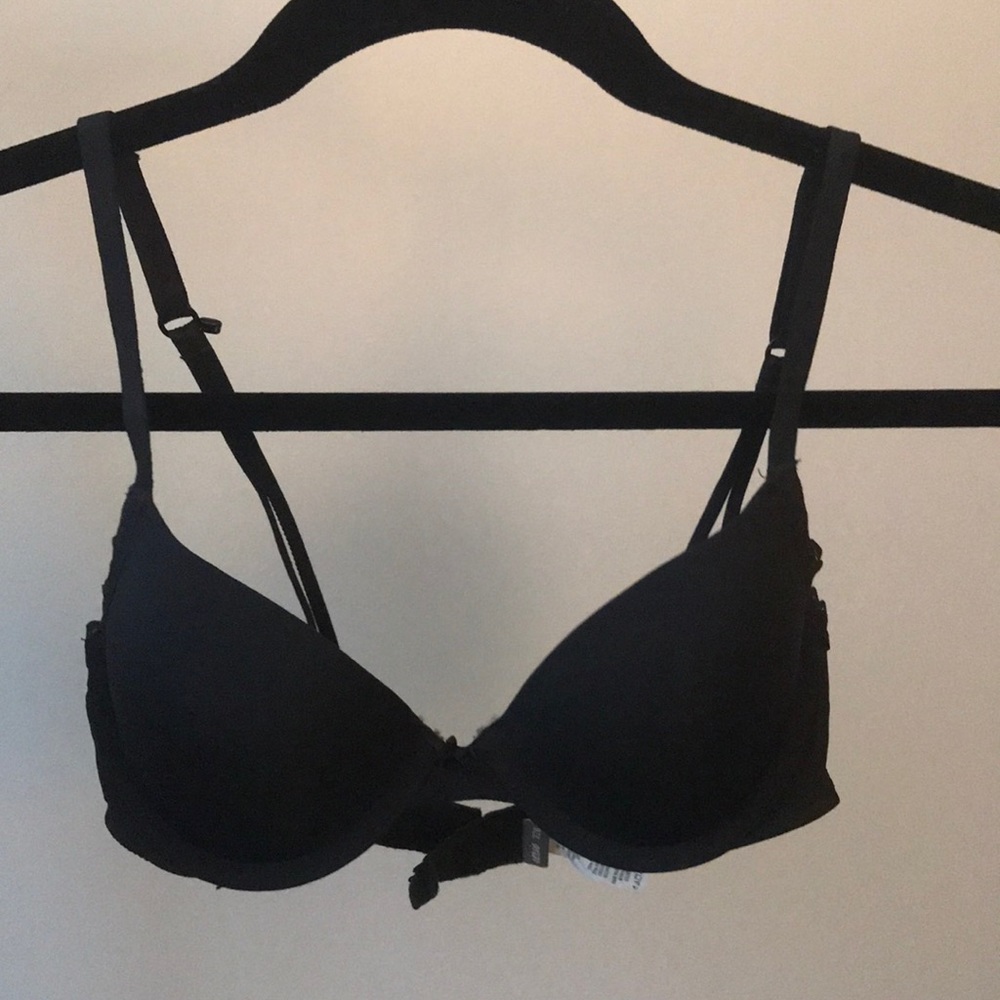 Aerie Real Happy Demi Push Up Bra Black